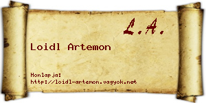 Loidl Artemon névjegykártya